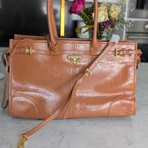 Prada Caramel Leather Shoulder Bag